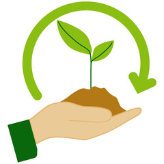 World environment day icon, earth day illustration, saving planet symbol - stock vector