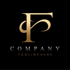 Golden Luxury Letter F Logo Design