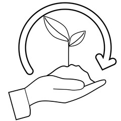 World environment day icon, earth day illustration, saving planet symbol - stock vector
