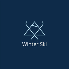 Ski Resort logo template. A clean, modern, and high-quality design logo vector design. Editable and customize template logo