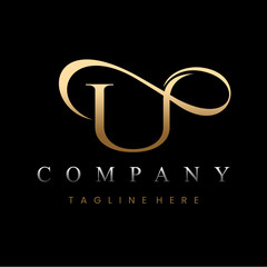 Golden Luxury Letter A Logo Design