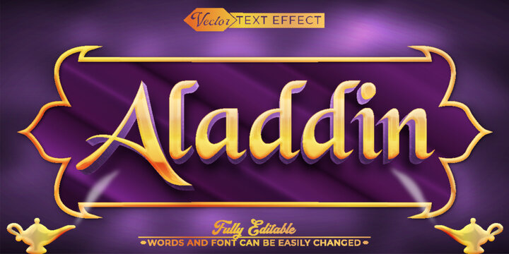 Golden Magical Aladdin Vector Editable Text Effect Template