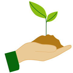 World environment day icon, earth day illustration, saving planet symbol - stock vector