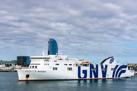GNV cruise ship moored in Barcelona, Catalonia, Spain