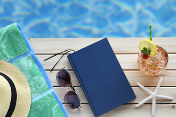Summer vacation beach read book cover mock up. © MargJohnsonVA