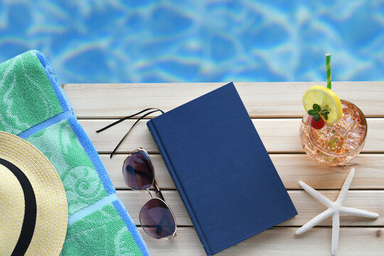 Summer vacation beach read book cover mock up. 