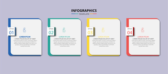 Business infographic labels template with 4 options