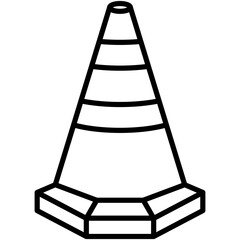 Safety Cone Icon. Road Barrier Symbol Stock Illustration. Vector Line Icons For UI Web Design And Presentation