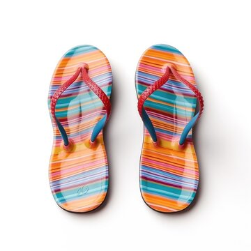 Flip flop sandals isolated on white background,AI generated.