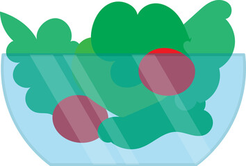 Bowl of Vegetable Salad illustration.
