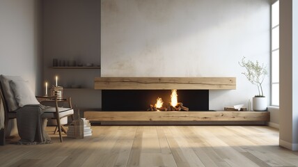 a beautiful house, in which the fireplace is given a lot of attention, impressive design, modern and clean