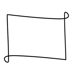 Hand drawn scribble doodle rectangle frame. Vector illustration.
