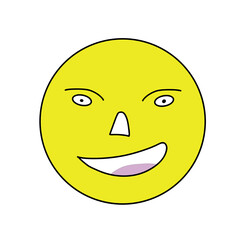 emoticon face emoticon isolated icon vector illustration design  yellow