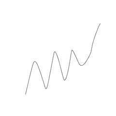 Continuous one line drawing of sound wave. Vector illustration isolated on white background