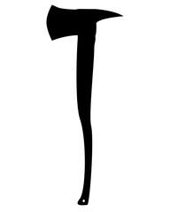 Firefighter axe silhouette. Hatchet fire ax firefighter rescue equipment. Colorful vector illustration on a white background.