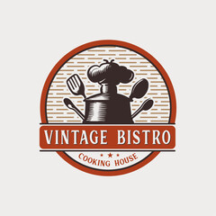 Vintage Bistro Vintage Badge Logo Design.