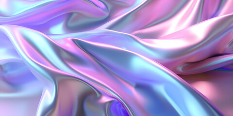 Obraz premium Hologram fabric texture. Gradient abstract background. Holographic rainbow foil. Metal leather pattern. Iridescent foil effect texture. Pearlescent gradient. Artificial intelligence generated