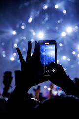 Smartphone crowd at a music event
