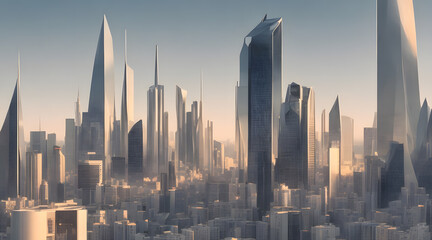 futuristic architecture cityscape AI generate