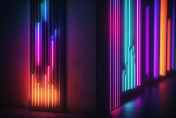 realistic neon light background. generative ai