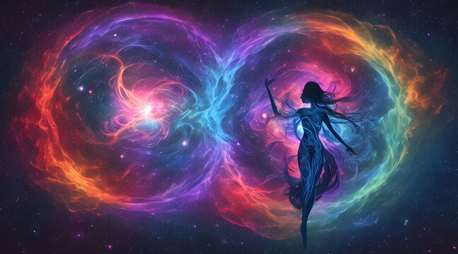abstract cosmic soulmate entanglement AI generate
