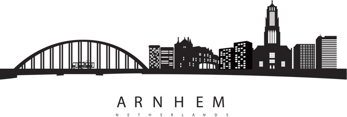 Arnhem skyline, Netherlands, Silhouette vector © Jos
