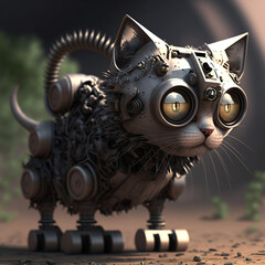 "Digital Felinity: Embracing the Future with Robotic Cats"