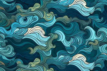 Fototapeta na wymiar Wave pattern illustration, Created using generative AI technology
