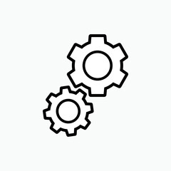 Gear Icon .  Setting, Cog Symbol for Design, Presentation, Website or Apps Elements – Vector.     