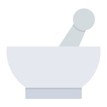 white mortar and pestle flat design clip art preview