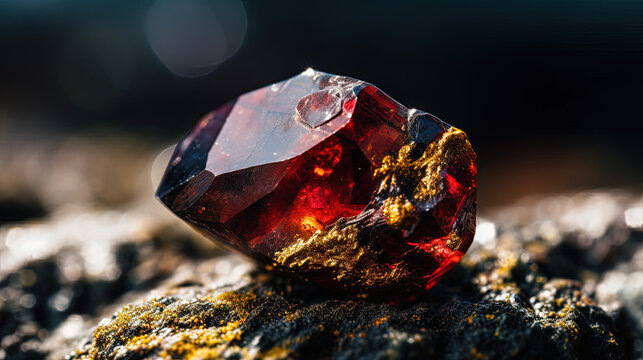 Deep Red Uncut Rhodolite Garnet Stock Photo - Download Image Now
