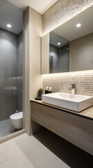 Naklejka na ściany i meble Interior of a Urban Modern Bathroom