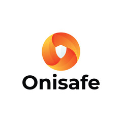 Fototapeta premium O letter modern safety logo design