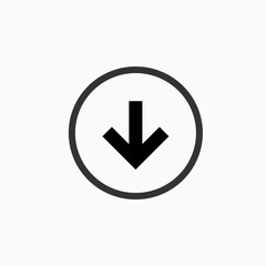 Down Arrow Icon - Vector, Download Symbol for Design, Presentation, Website or Apps Elements.   