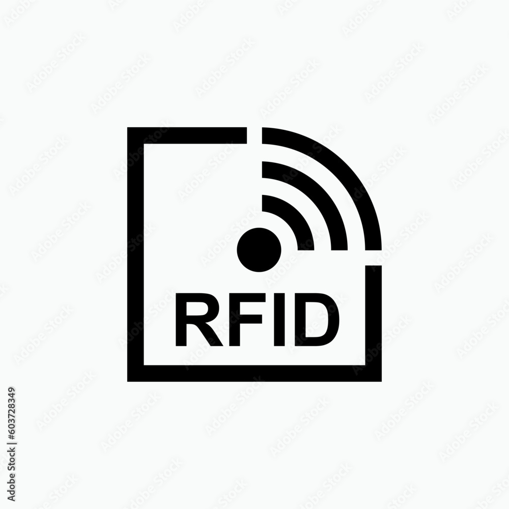 Fototapete RFID or Radio Frequency Identification Vector Icon for Apps and Websites.    