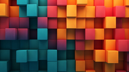 Abstract colorful background with cubes