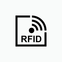 RFID or Radio Frequency Identification Vector Icon for Apps and Websites.    