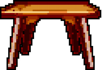 top wood table game pixel art retro vector. bit top wood table. old vintage illustration
