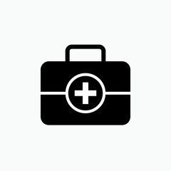 Fototapeta premium Medical Kit Icon. Doctor Equipment, Paramedic Bag Symbol for Design, Presentation, Website or Apps Elements – Vector. 