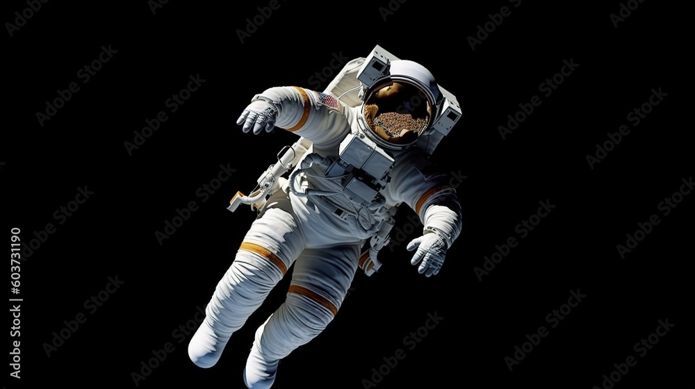 Wall mural an astronaut during a spaceflight in outer space. generative ai