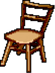 modern wooden chair game pixel art retro vector. bit modern wooden chair. old vintage illustration