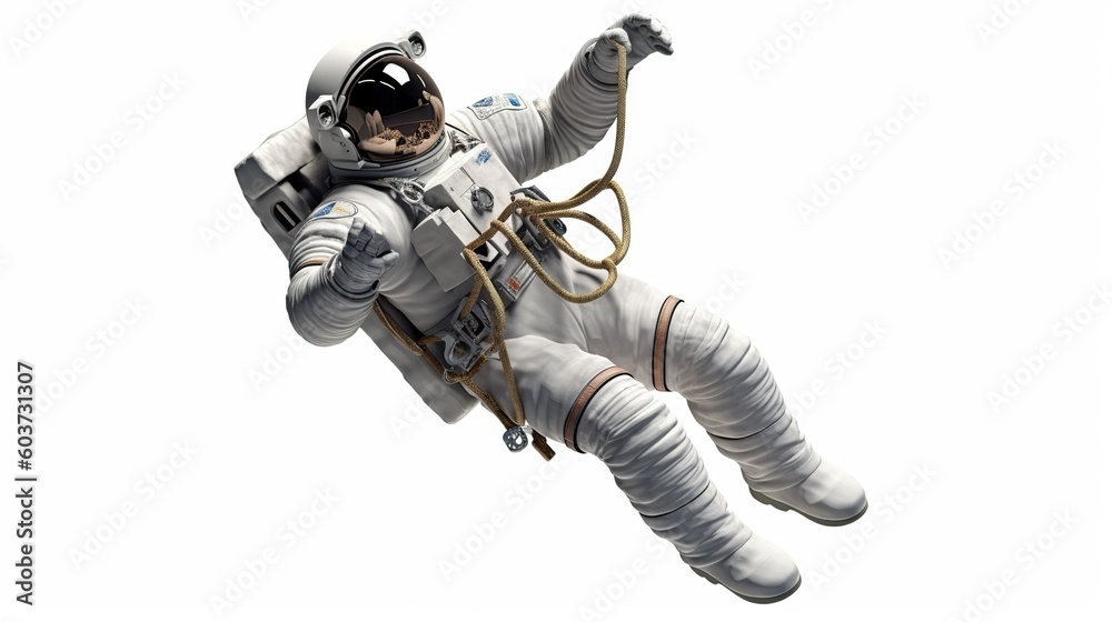 Sticker an astronaut during a spaceflight in outer space. generative ai