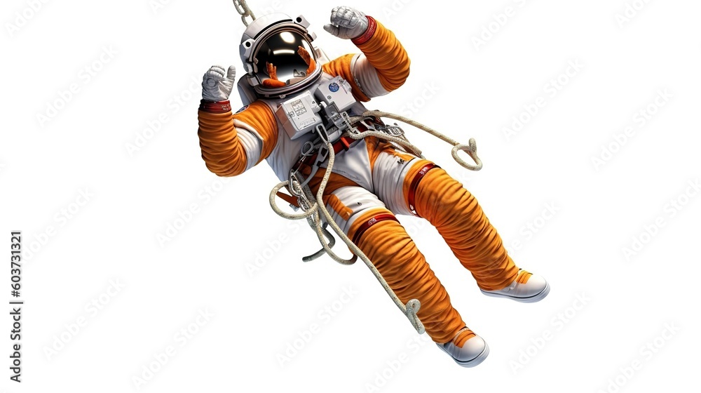 Wall mural an astronaut during a spaceflight in outer space. generative ai