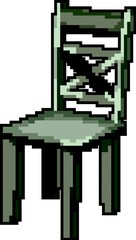 Fototapeta premium room wooden chair game pixel art retro vector. bit room wooden chair. old vintage illustration