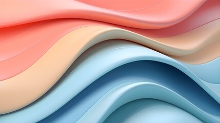 Abstract Background with elegant dynamic Waves in Pastel Colors
