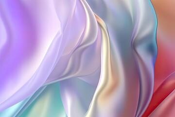 Pastel color abstract background of silk with waves. Generative AI.