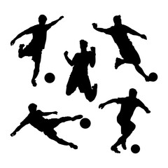 soccer players set vector silhouette image