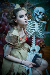 girl with skeleton