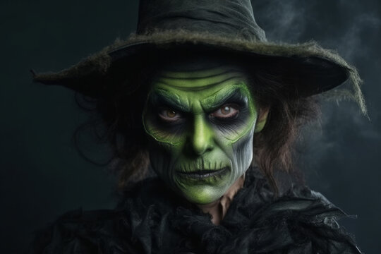 Portrait of a scary halloween wicked. Generative ai