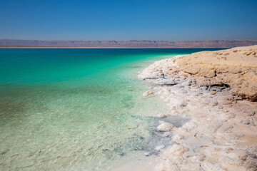 The Dead Sea has an amazing color of water - it can be seen well from a distance.